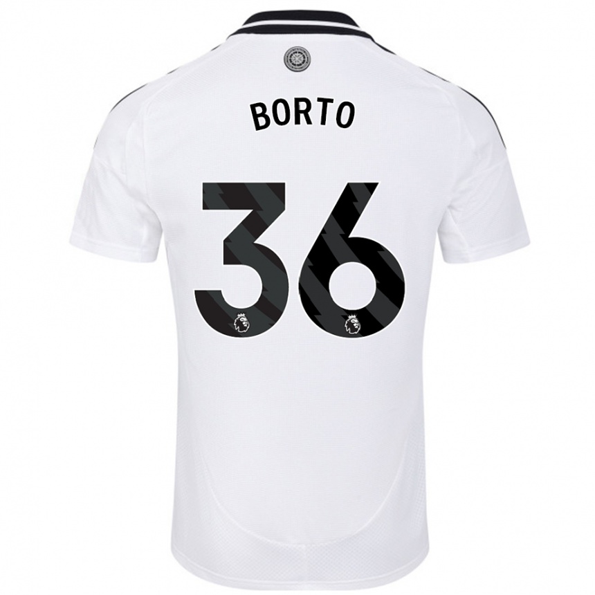 Kids Football Alex Borto #36 White Home Jersey 2024/25 T-Shirt Uk