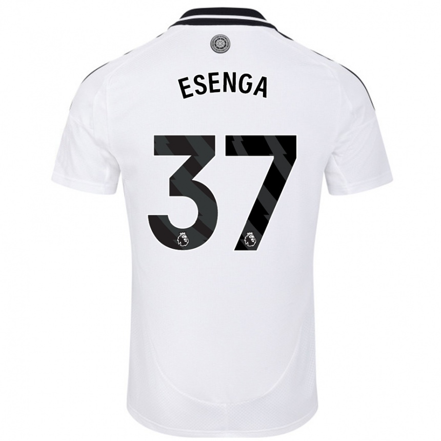 Kids Football Jonathan Esenga #37 White Home Jersey 2024/25 T-Shirt Uk