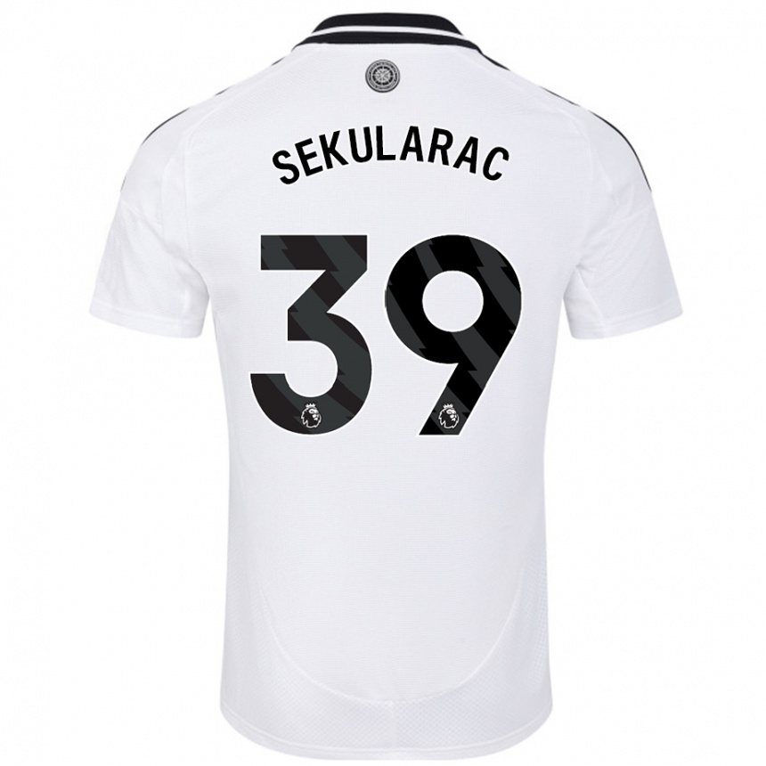 Kids Football Kristian Sekularac #39 White Home Jersey 2024/25 T-Shirt Uk