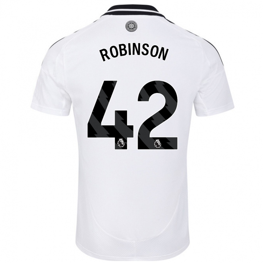 Kids Football Charlie Robinson #42 White Home Jersey 2024/25 T-Shirt Uk