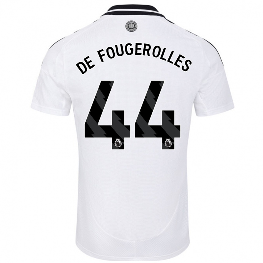 Kids Football Luc De Fougerolles #44 White Home Jersey 2024/25 T-Shirt Uk