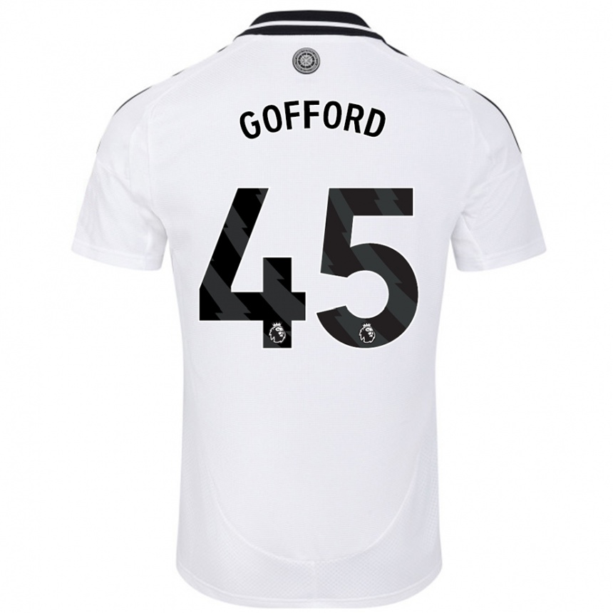 Kids Football Oliver Gofford #45 White Home Jersey 2024/25 T-Shirt Uk