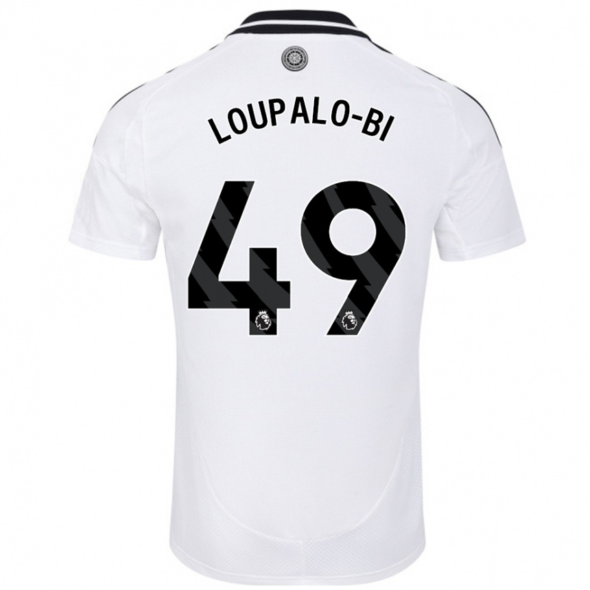 Kids Football Aaron Loupalo-Bi #49 White Home Jersey 2024/25 T-Shirt Uk