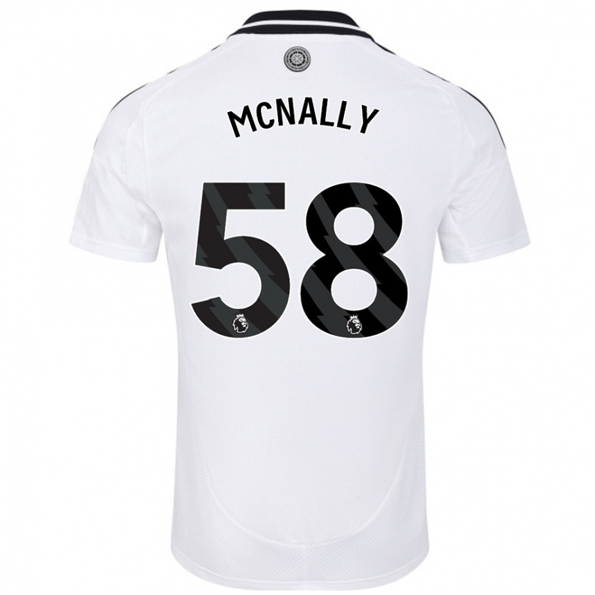 Kids Football Alfie Mcnally #58 White Home Jersey 2024/25 T-Shirt Uk