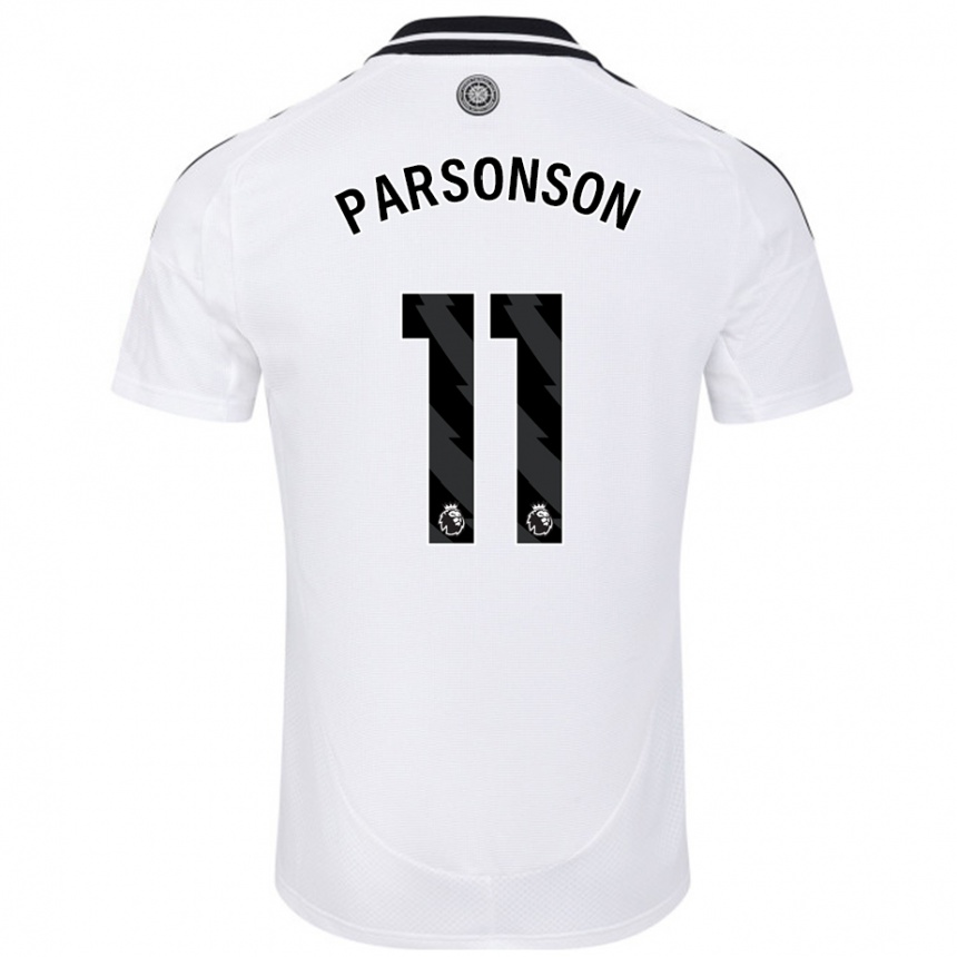 Kids Football Madi Parsonson #11 White Home Jersey 2024/25 T-Shirt Uk