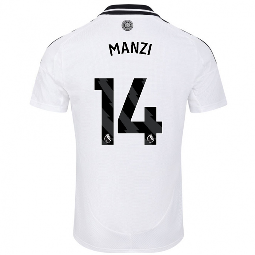 Kids Football Sophie Manzi #14 White Home Jersey 2024/25 T-Shirt Uk