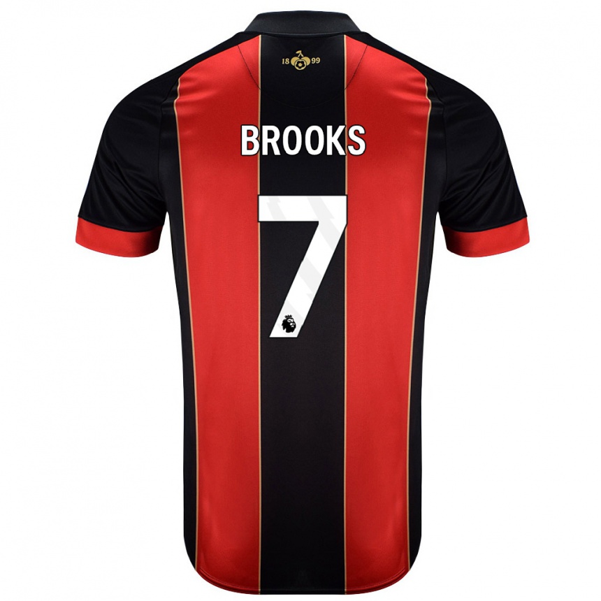 Kids Football David Brooks #7 Red Black Home Jersey 2024/25 T-Shirt Uk