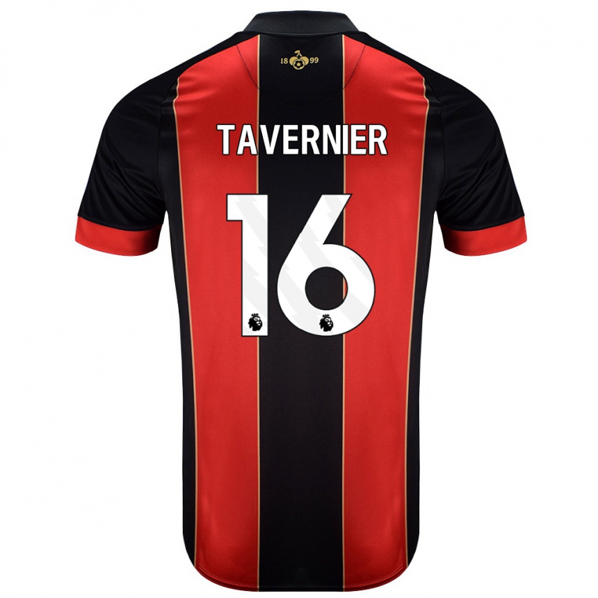 Kids Football Marcus Tavernier #16 Red Black Home Jersey 2024/25 T-Shirt Uk