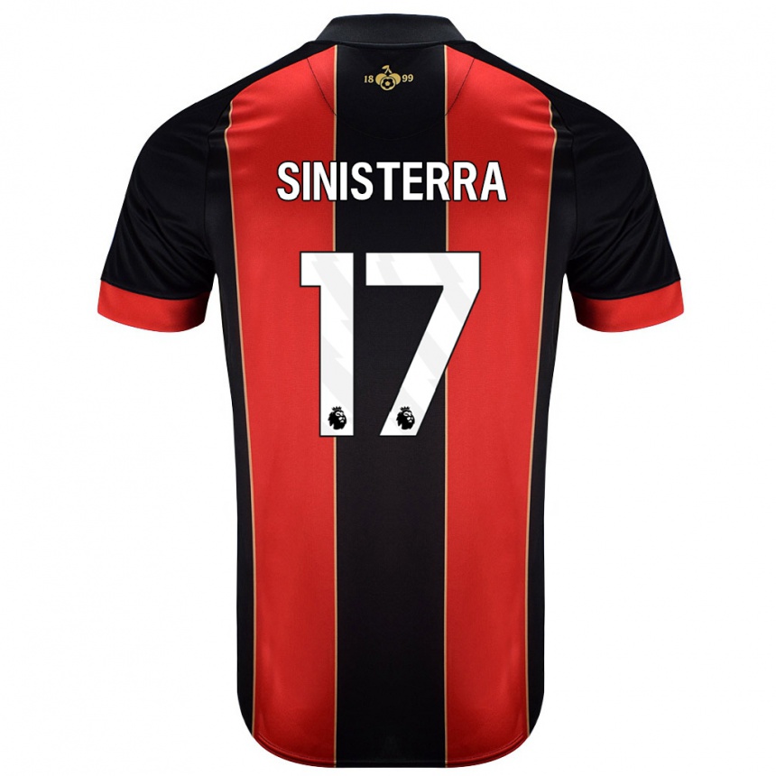 Kids Football Luis Sinisterra #17 Red Black Home Jersey 2024/25 T-Shirt Uk