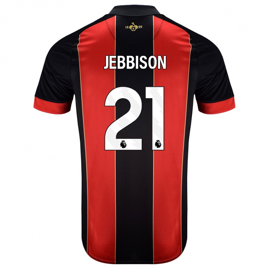 Kids Football Daniel Jebbison #21 Red Black Home Jersey 2024/25 T-Shirt Uk