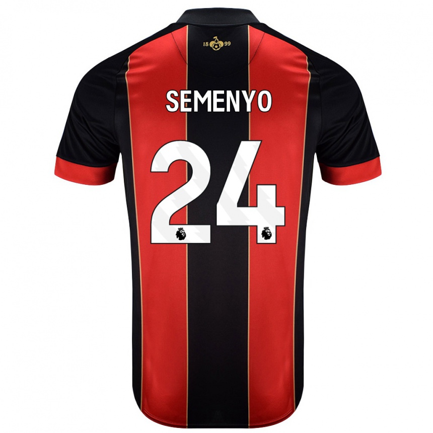 Kids Football Antoine Semenyo #24 Red Black Home Jersey 2024/25 T-Shirt Uk