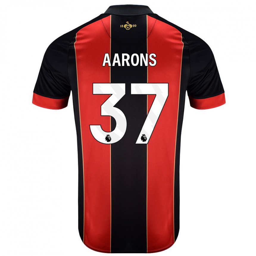 Kids Football Max Aarons #37 Red Black Home Jersey 2024/25 T-Shirt Uk