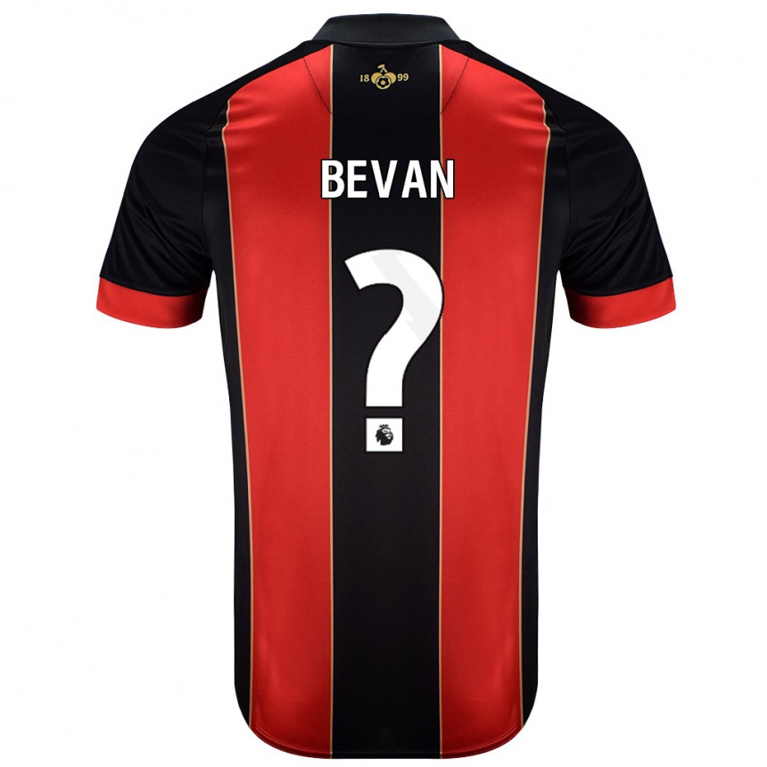 Kids Football Owen Bevan #0 Red Black Home Jersey 2024/25 T-Shirt Uk