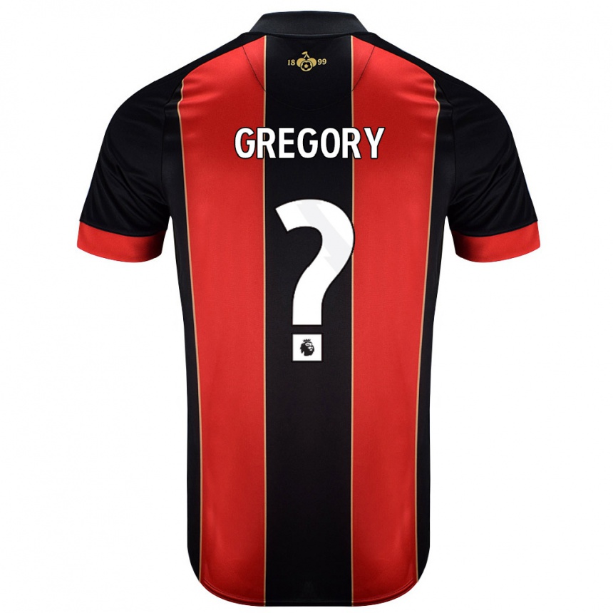 Kids Football Karlos Gregory #0 Red Black Home Jersey 2024/25 T-Shirt Uk