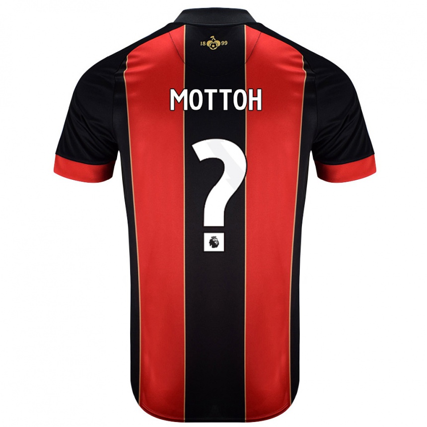 Kids Football Koby Mottoh #0 Red Black Home Jersey 2024/25 T-Shirt Uk