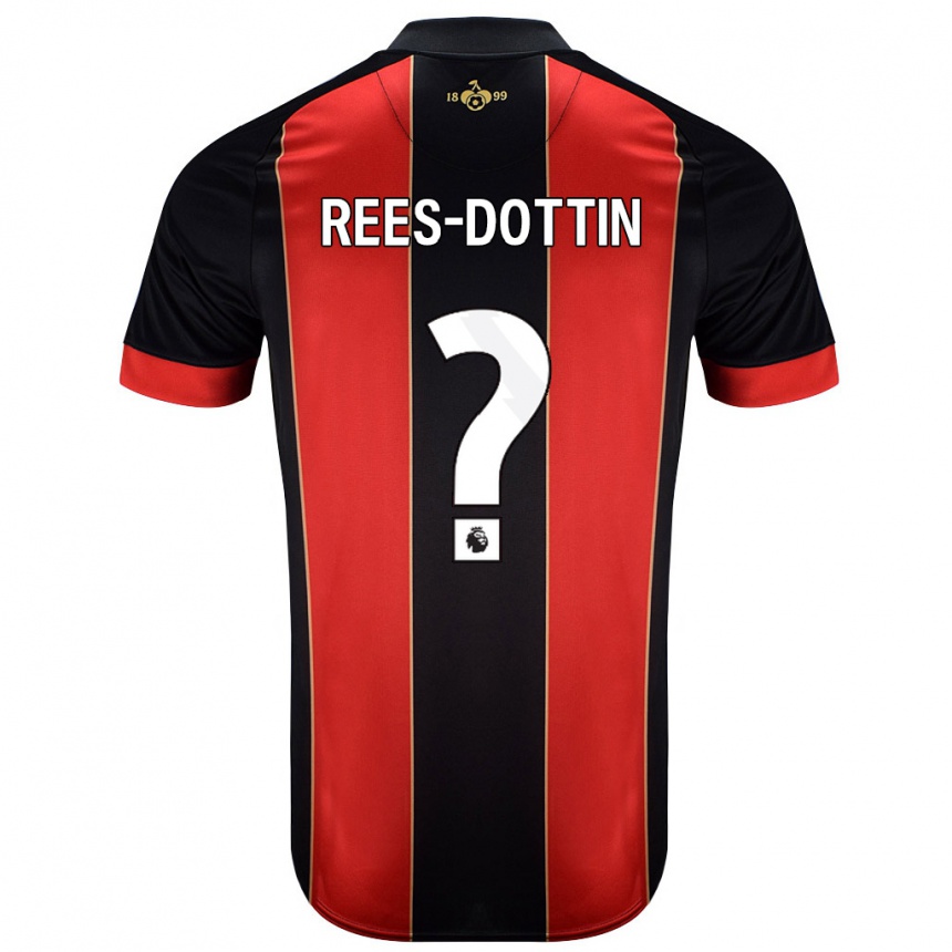 Kids Football Remy Rees-Dottin #0 Red Black Home Jersey 2024/25 T-Shirt Uk