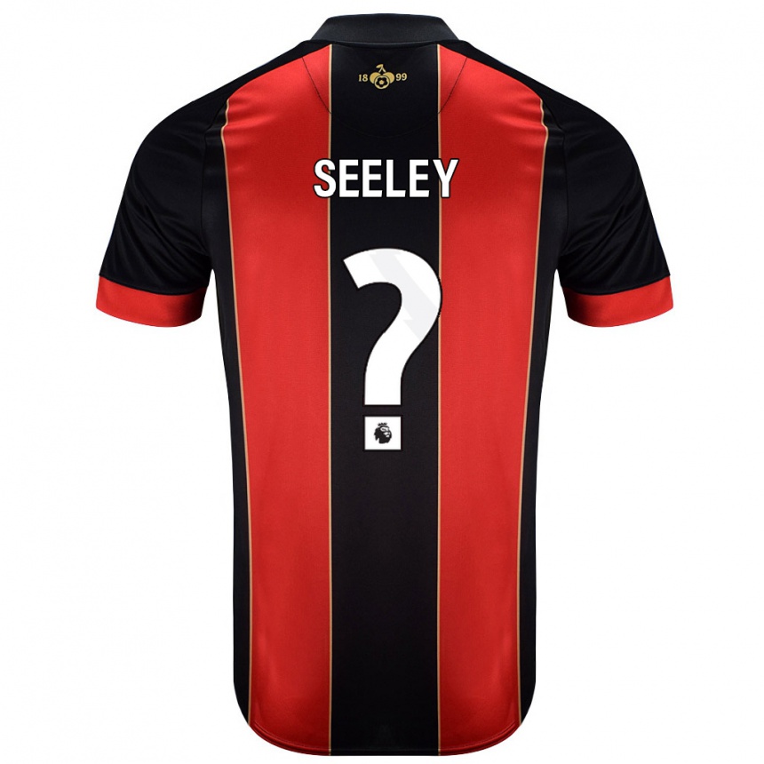 Kids Football Will Seeley #0 Red Black Home Jersey 2024/25 T-Shirt Uk