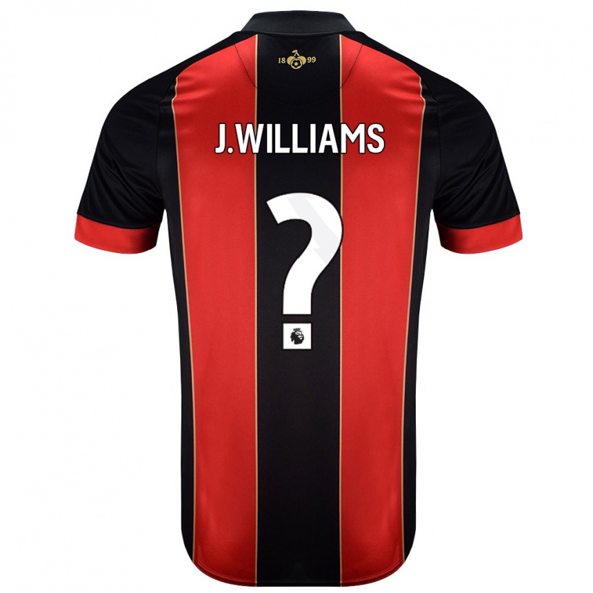 Kids Football Jay Williams #0 Red Black Home Jersey 2024/25 T-Shirt Uk