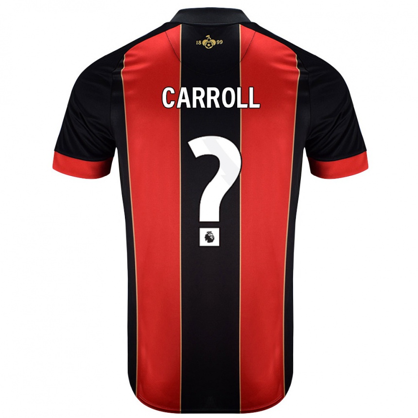 Kids Football Ryan Carroll #0 Red Black Home Jersey 2024/25 T-Shirt Uk