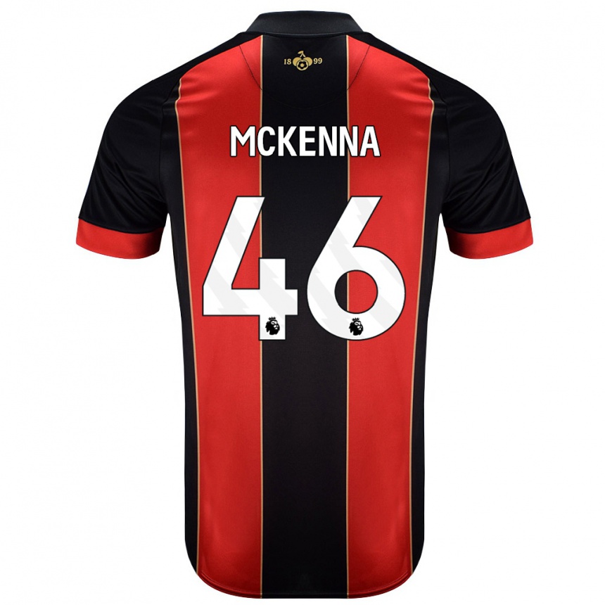 Kids Football Callan Mckenna #46 Red Black Home Jersey 2024/25 T-Shirt Uk