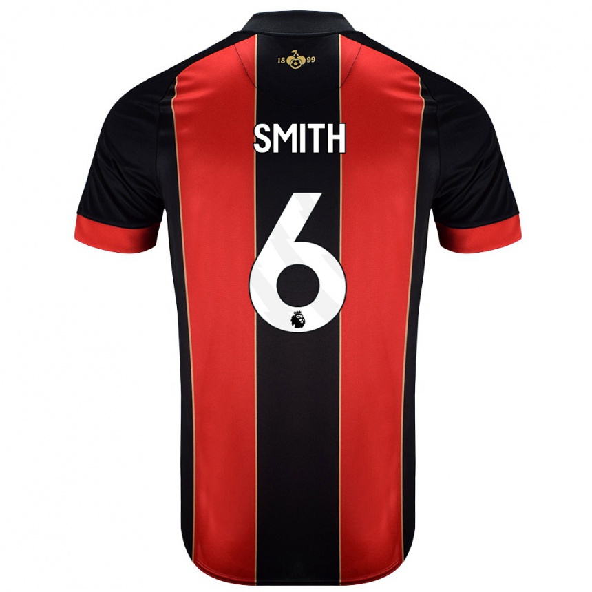 Kids Football Maisy Smith #6 Red Black Home Jersey 2024/25 T-Shirt Uk