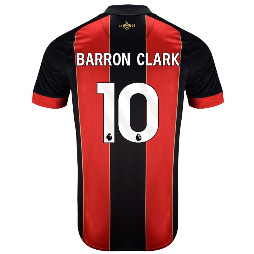 Kids Football Molly Barron-Clark #10 Red Black Home Jersey 2024/25 T-Shirt Uk