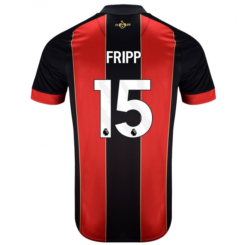 Kids Football Kelly Fripp #15 Red Black Home Jersey 2024/25 T-Shirt Uk