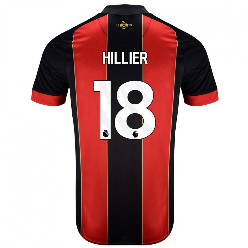 Kids Football Gemma Hillier #18 Red Black Home Jersey 2024/25 T-Shirt Uk