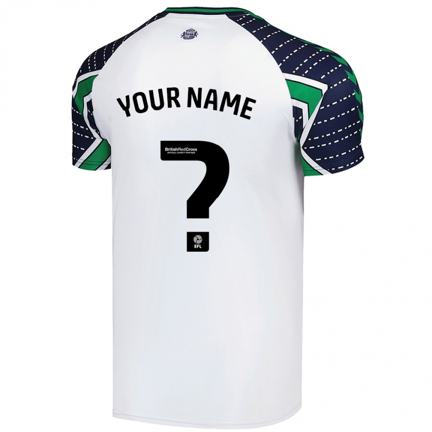 Kids Football Your Name #0 White Away Jersey 2024/25 T-Shirt Uk