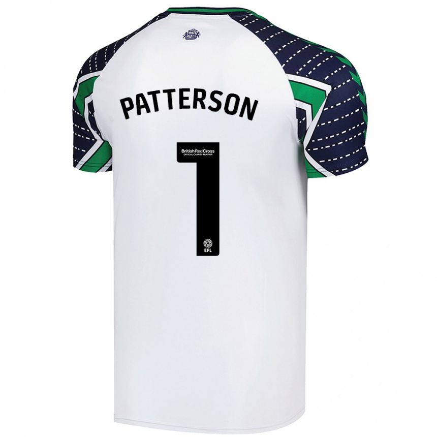 Kids Football Anthony Patterson #1 White Away Jersey 2024/25 T-Shirt Uk