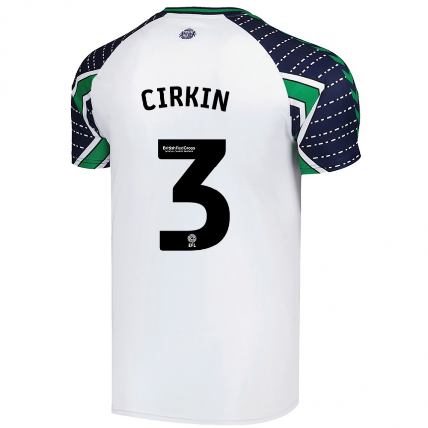 Kids Football Dennis Cirkin #3 White Away Jersey 2024/25 T-Shirt Uk