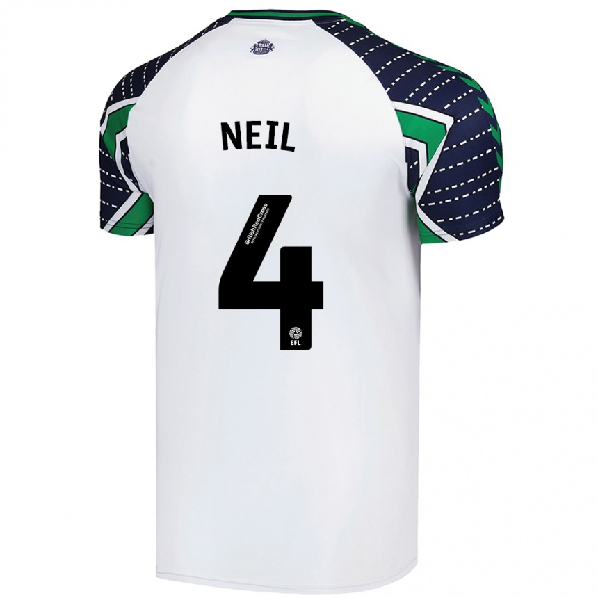 Kids Football Dan Neil #4 White Away Jersey 2024/25 T-Shirt Uk