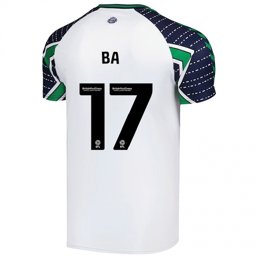 Kids Football Abdoullah Ba #17 White Away Jersey 2024/25 T-Shirt Uk