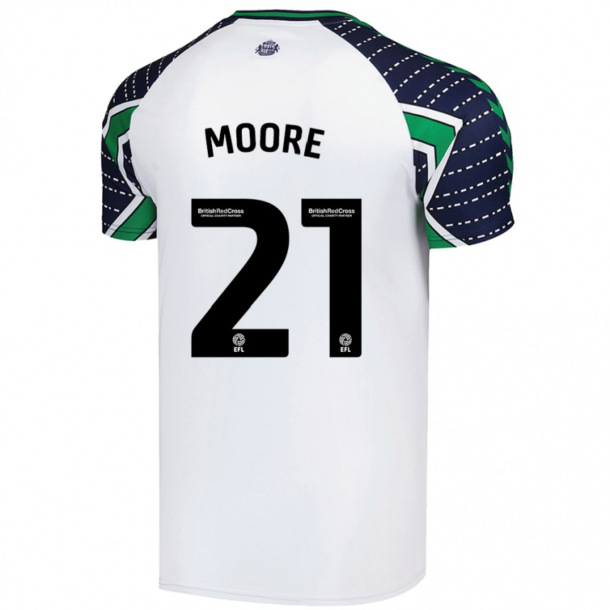 Kids Football Simon Moore #21 White Away Jersey 2024/25 T-Shirt Uk