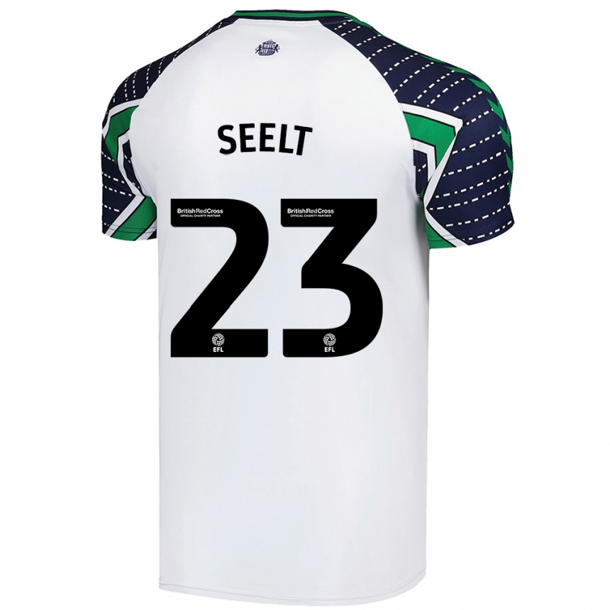 Kids Football Jenson Seelt #23 White Away Jersey 2024/25 T-Shirt Uk