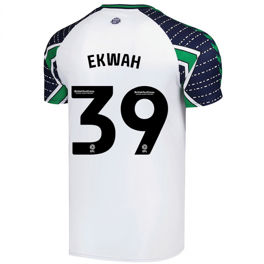 Kids Football Pierre Ekwah #39 White Away Jersey 2024/25 T-Shirt Uk