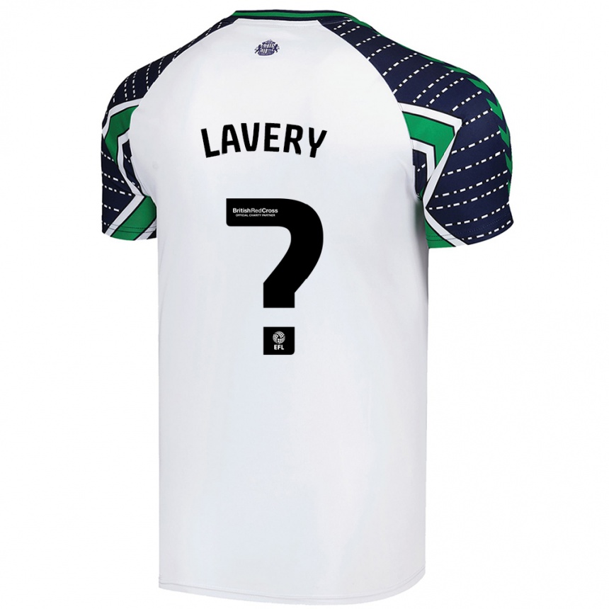 Kids Football Thomas Lavery #0 White Away Jersey 2024/25 T-Shirt Uk