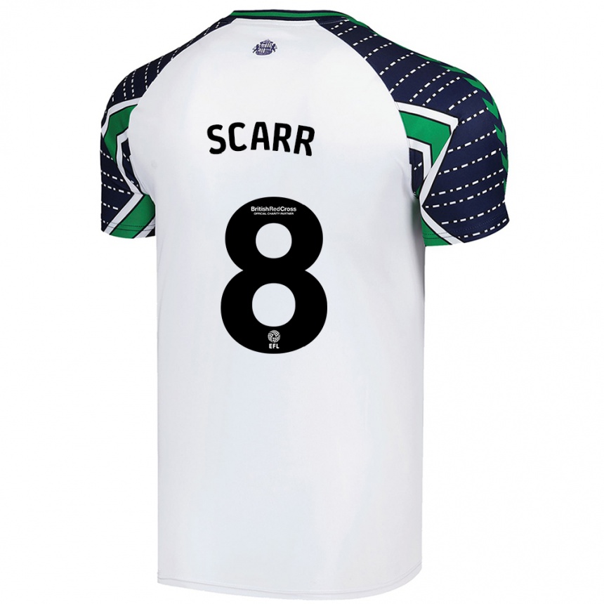 Kids Football Emily Scarr #8 White Away Jersey 2024/25 T-Shirt Uk