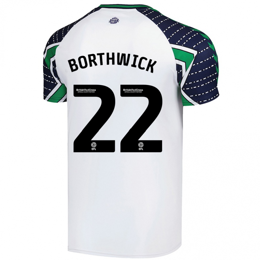 Kids Football Megan Borthwick #22 White Away Jersey 2024/25 T-Shirt Uk