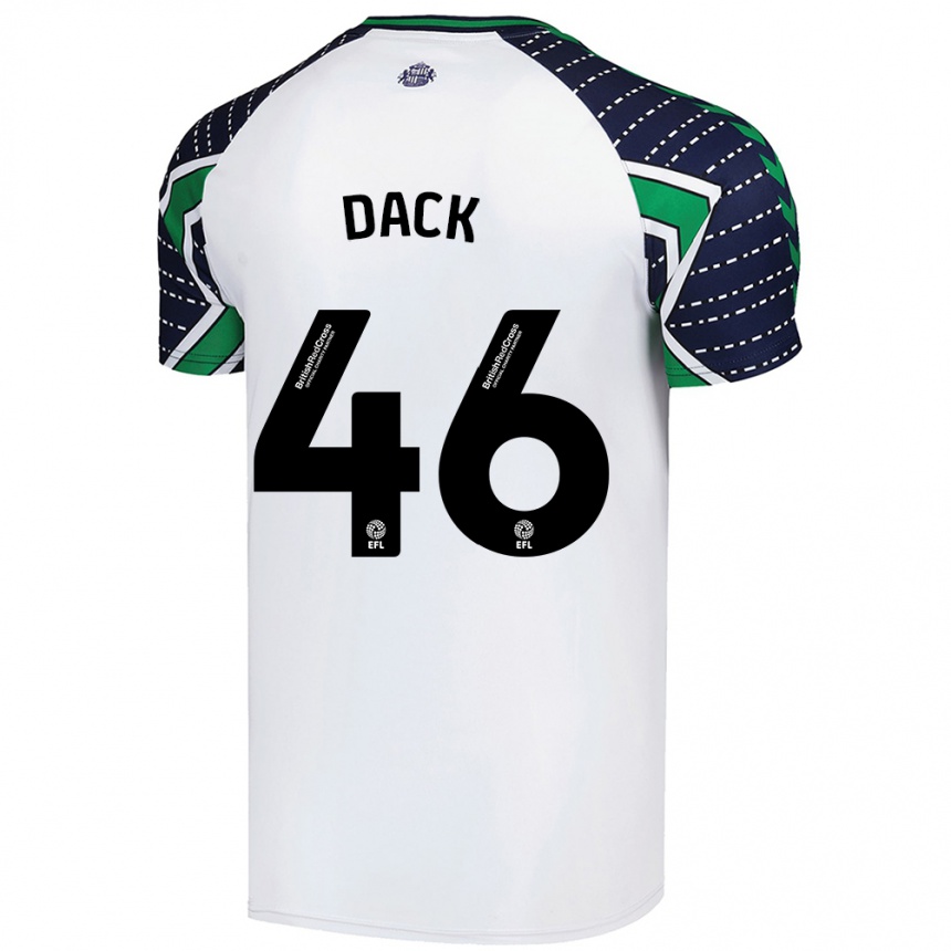 Kids Football Bradley Dack #46 White Away Jersey 2024/25 T-Shirt Uk