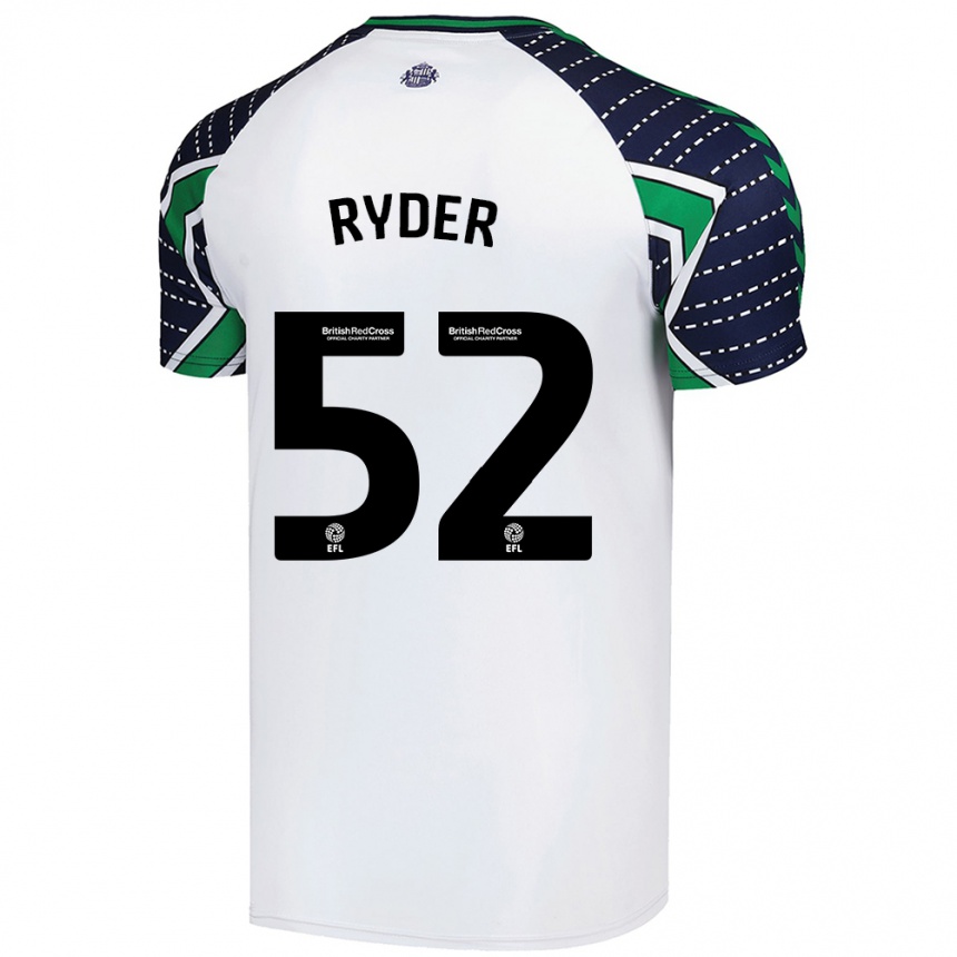 Kids Football Joe Ryder #52 White Away Jersey 2024/25 T-Shirt Uk