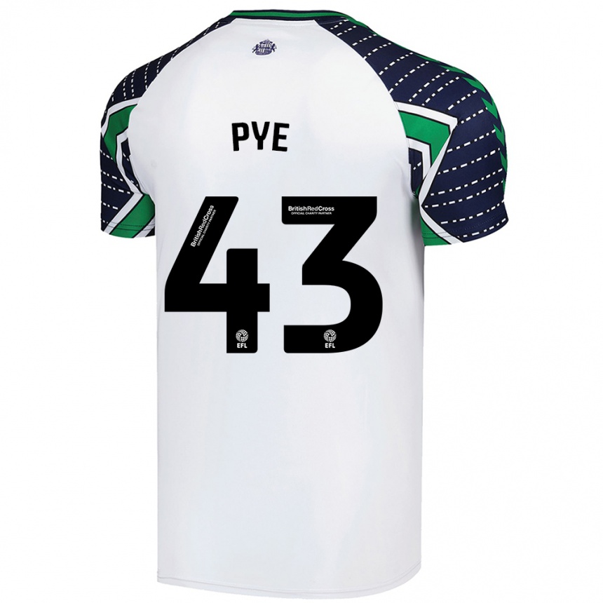 Kids Football Connor Pye #43 White Away Jersey 2024/25 T-Shirt Uk