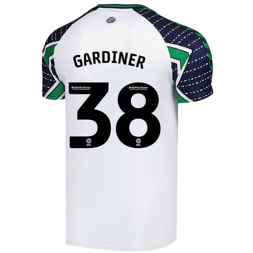 Kids Football Harry Gardiner #38 White Away Jersey 2024/25 T-Shirt Uk