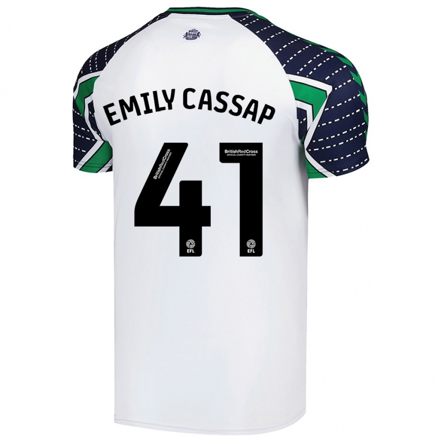 Kids Football Emily Cassap #41 White Away Jersey 2024/25 T-Shirt Uk