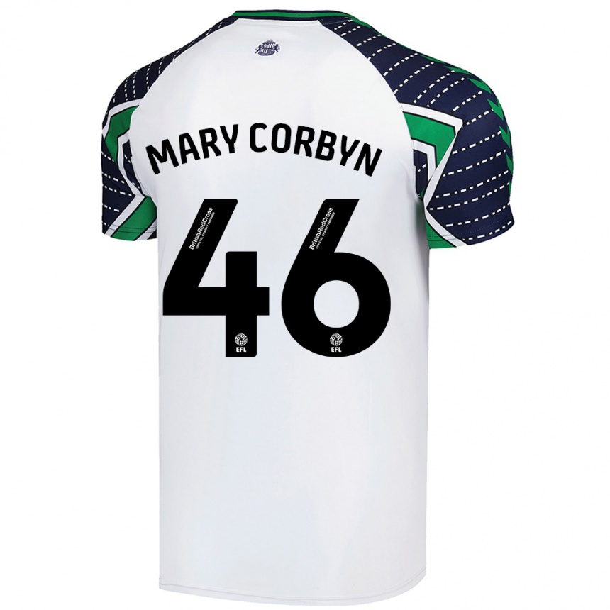 Kids Football Mary Corbyn #46 White Away Jersey 2024/25 T-Shirt Uk