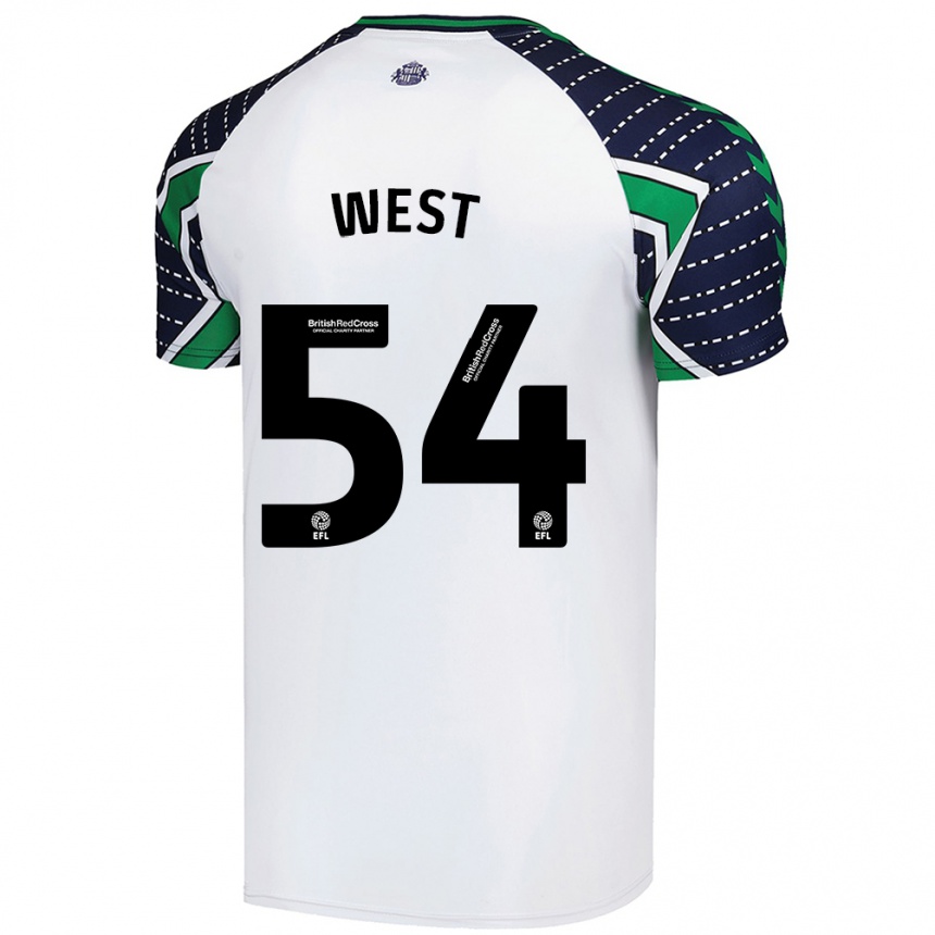 Kids Football Ella West #54 White Away Jersey 2024/25 T-Shirt Uk