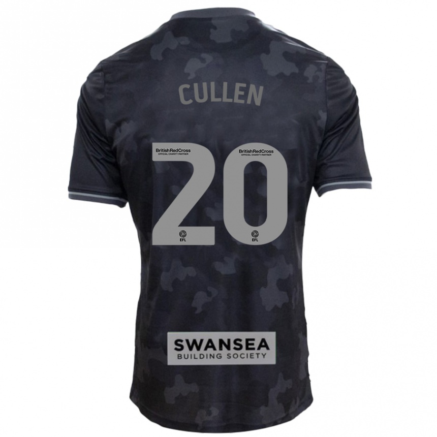 Kids Football Liam Cullen #20 Black Away Jersey 2024/25 T-Shirt Uk