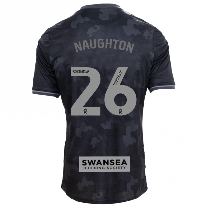 Kids Football Kyle Naughton #26 Black Away Jersey 2024/25 T-Shirt Uk