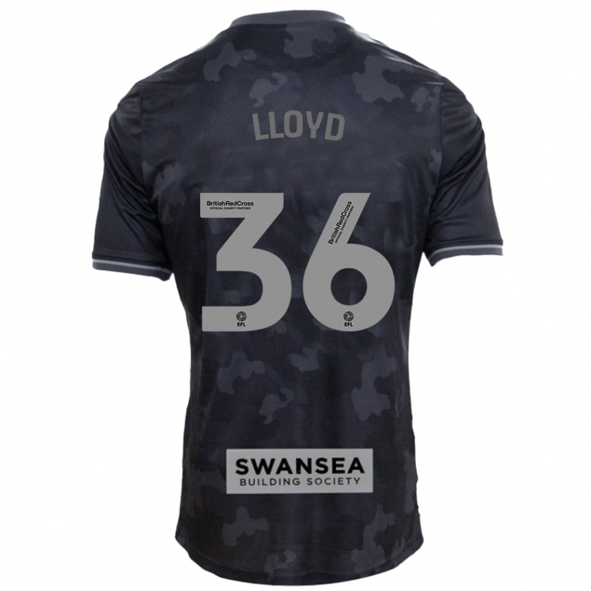 Kids Football Ben Lloyd #36 Black Away Jersey 2024/25 T-Shirt Uk