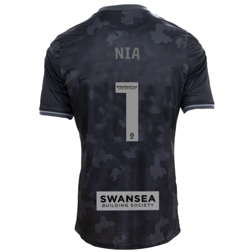 Kids Football Ffion Rees Nia #1 Black Away Jersey 2024/25 T-Shirt Uk